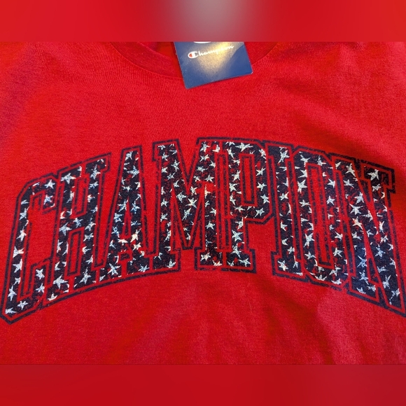 Champion red Crew Neck Short Sleeve star Graphic T-Shirt unisex S - Picture 9 of 14